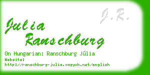 julia ranschburg business card
